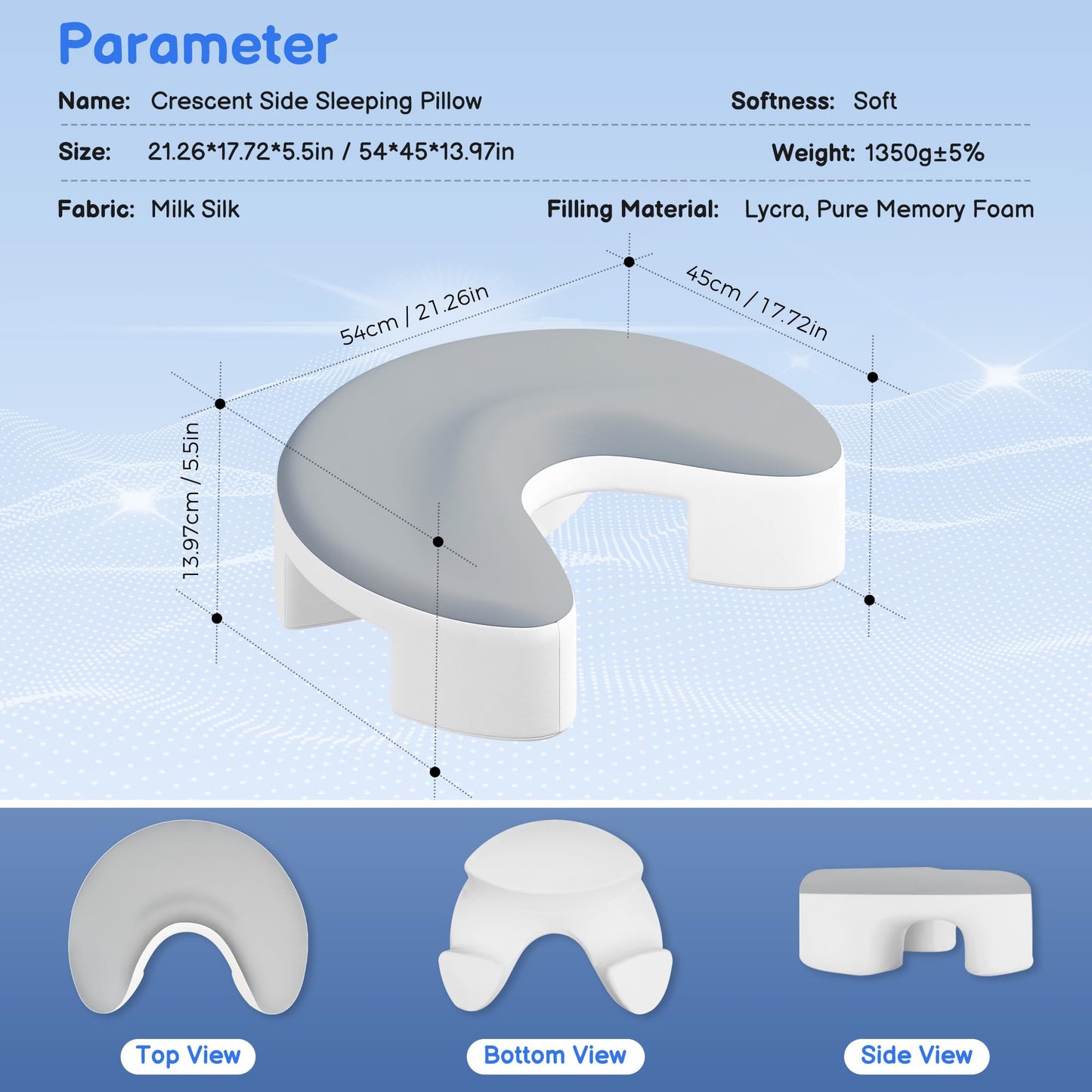 💤Ergonomický boční spací polštář s průramky - opora krku a ramen