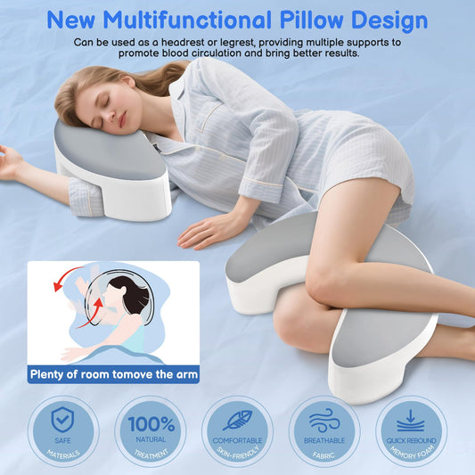 💤Ergonomický boční spací polštář s průramky - opora krku a ramen